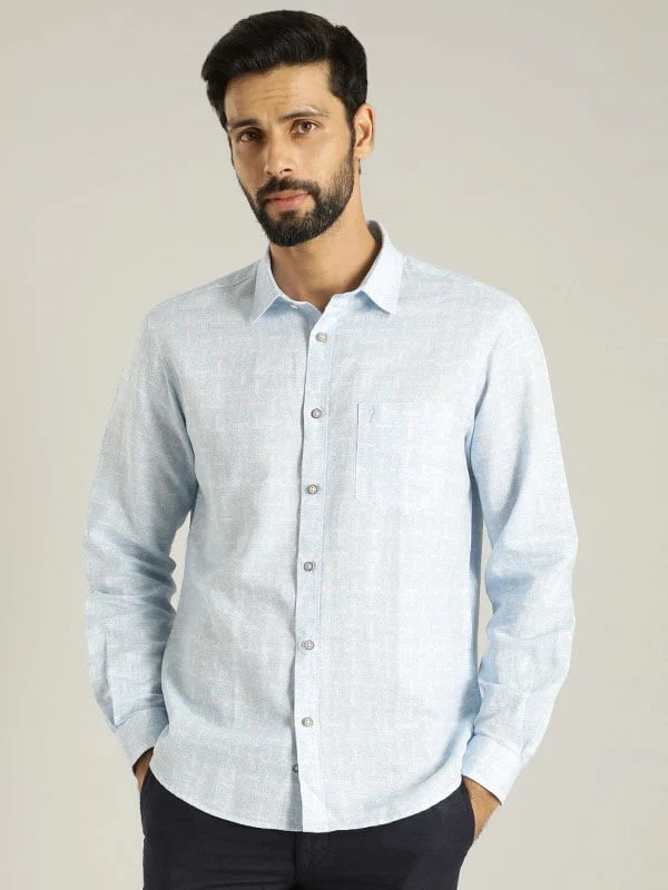 Indian Terrain Men All Over Print Blue Shirt